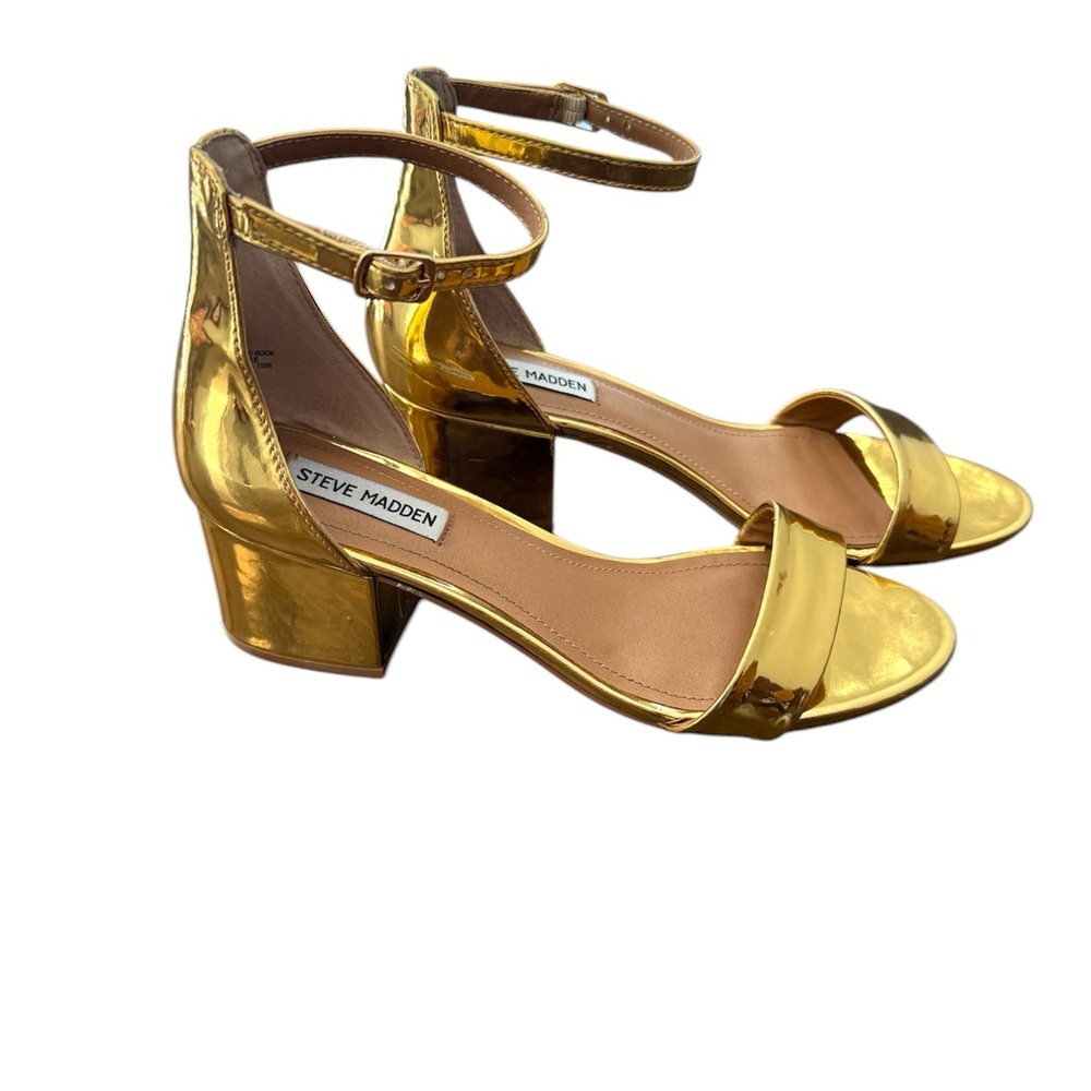 Steve Madden Gold 2 inch Block Heels, size 8.5